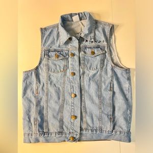 FRIENDS “You’re My Lobster” Button Up Sleeveless Jean Vest